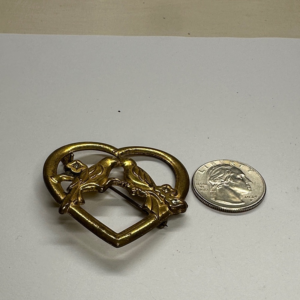 MCM Vintage Gold Heart-Shaped Brooch